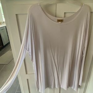 Long sleeve white Piko top
